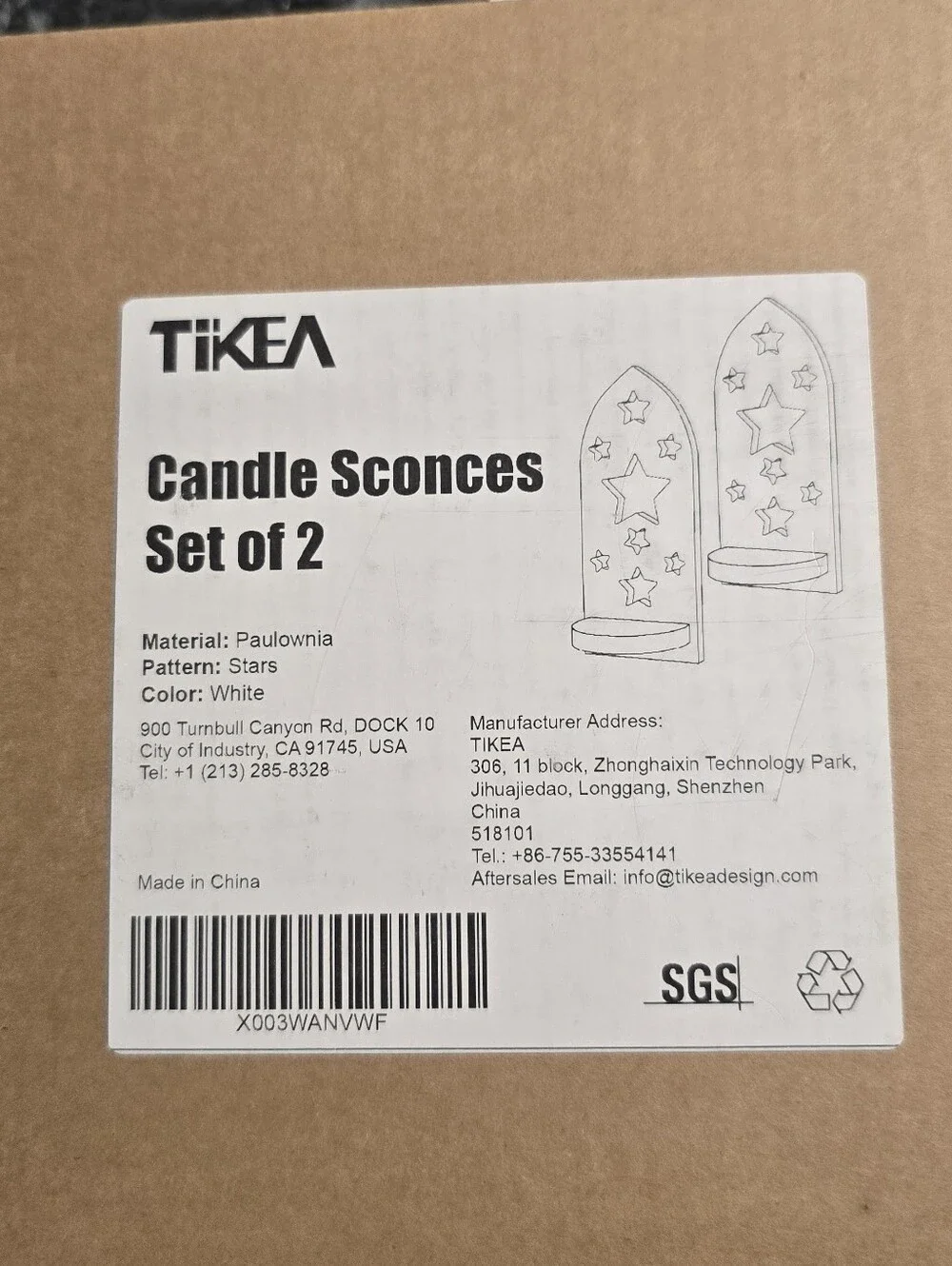 IKEA White Star Pattern Candle Sconces - Set of 2